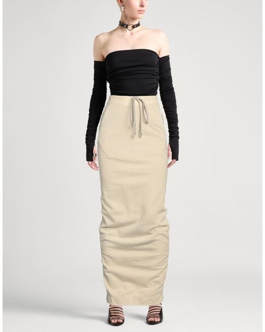 Rick Owens Natural Maxi Skirt Cotton, Elastane