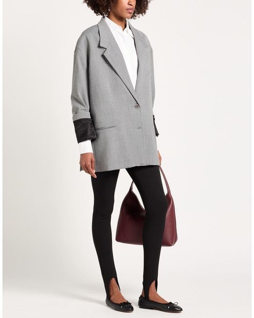 Moschino Gray Blazer Polyester, Virgin Wool, Elastane