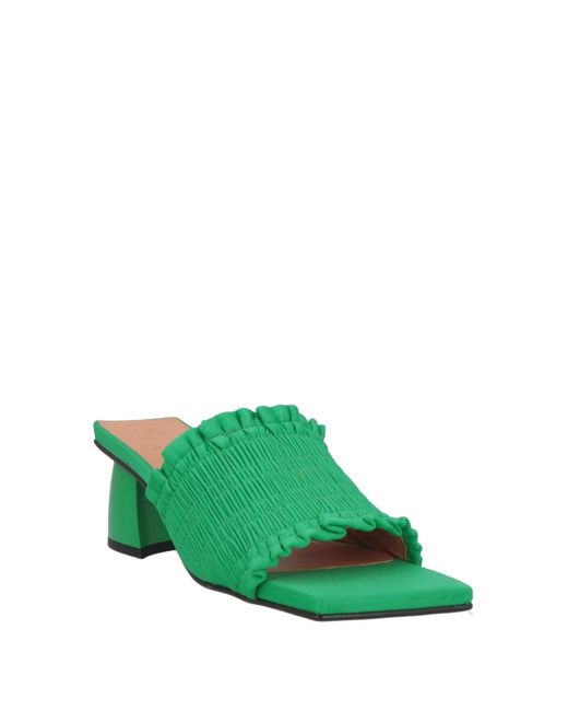 Ganni Green Sandals Textile Fibers