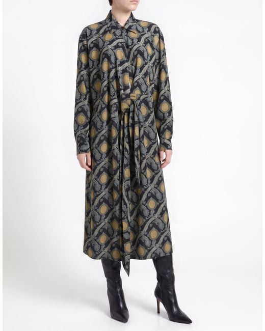 Etro Black Midi Dress Polyester, Elastane