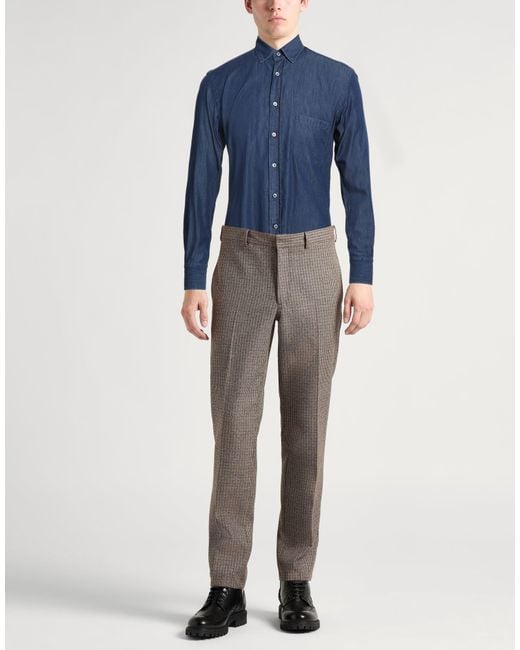 Drumohr Blue Denim Shirt for men