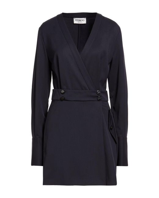 Iceberg Blue Mini Dress Polyester, Wool, Elastane