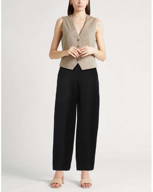 Fabiana Filippi Black Pants Viscose, Linen