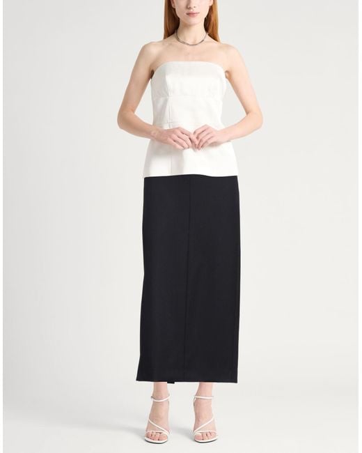 Theory Blue Midnight Midi Skirt Wool, Polyester, Viscose, Elastane