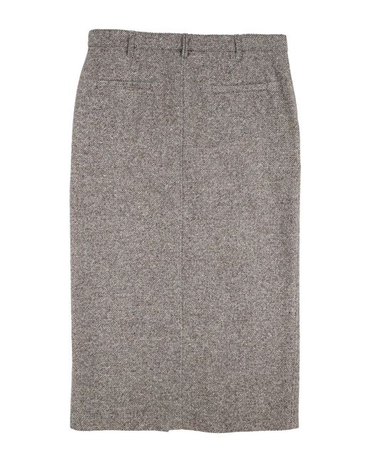 Brunello Cucinelli Gray Dark Maxi Skirt Virgin Wool, Silk, Polyamide