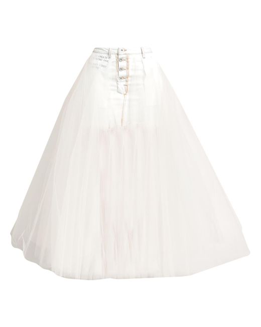 Unravel Project White Denim Skirt