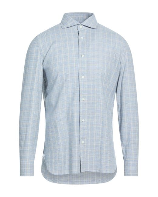 Luigi Borrelli Napoli Blue Shirt Cotton, Cashmere for men