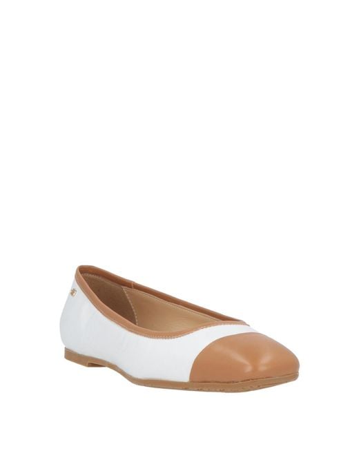Baldinini White Ballet Flats Leather