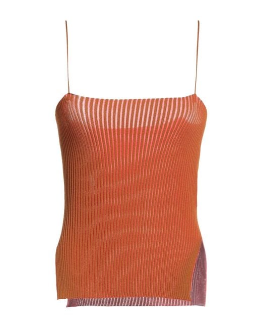 Semicouture Orange Top Viscose, Polyamide