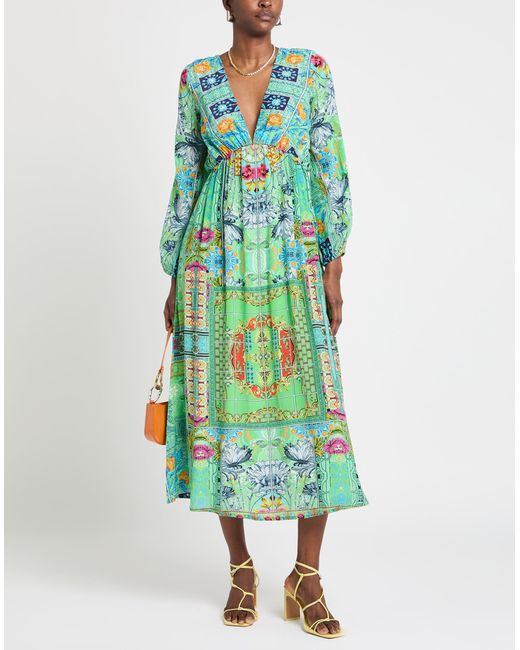 Inoa Green Maxi Dress Silk