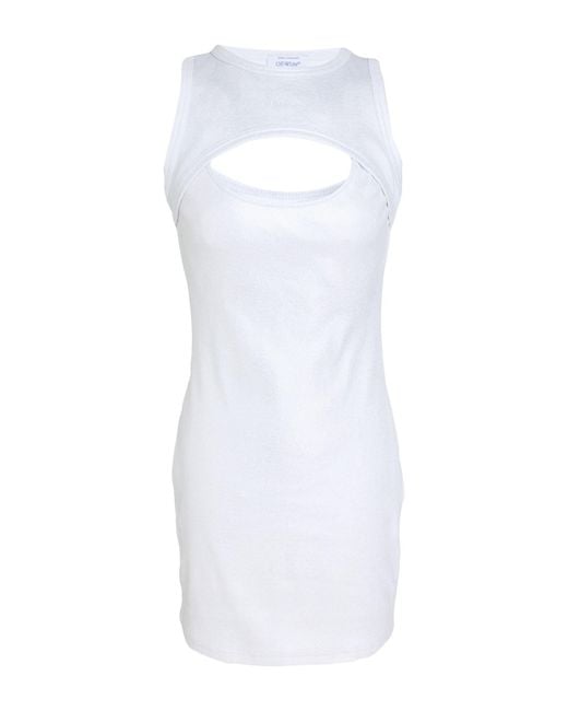Off-White c/o Virgil Abloh White Mini Dress Cotton, Elastane