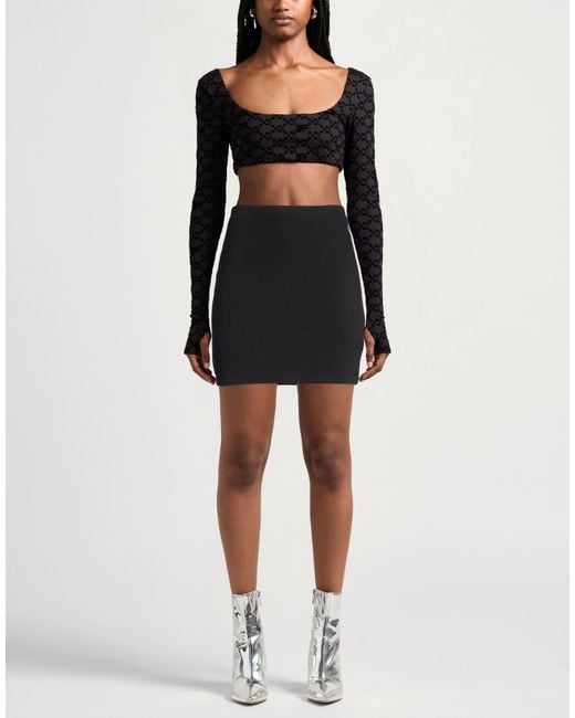 Calvin Klein Black Mini Skirt Polyester, Cotton, Elastane