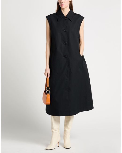 Marni Black Overcoat & Trench Coat Cotton