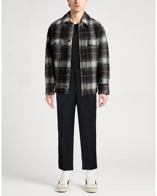 Manuel Ritz Black Pants Polyester, Wool, Elastane for men