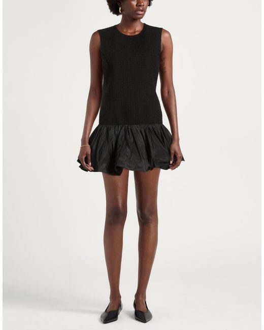 Patou Black Mini Dress Virgin Wool, Polyamide