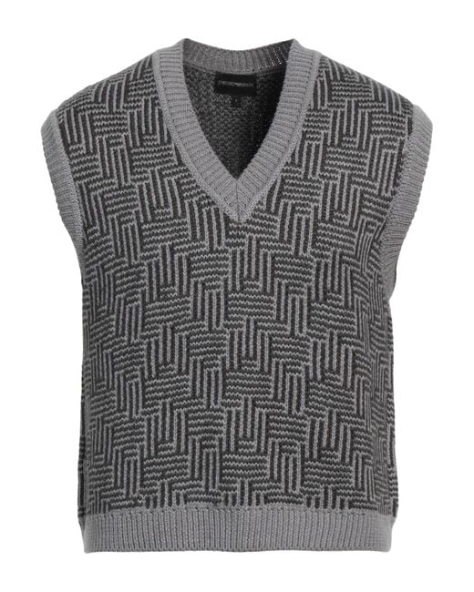 Emporio Armani Gray Sweater Virgin Wool, Acrylic for men