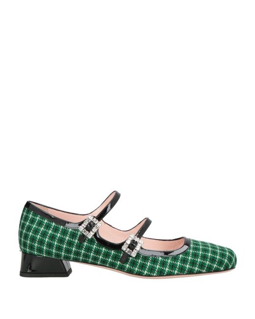 Roger Vivier Green Ballet Flats