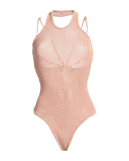 ANDREADAMO Pink Bodysuit Viscose, Polyester, Polyamide, Elastane
