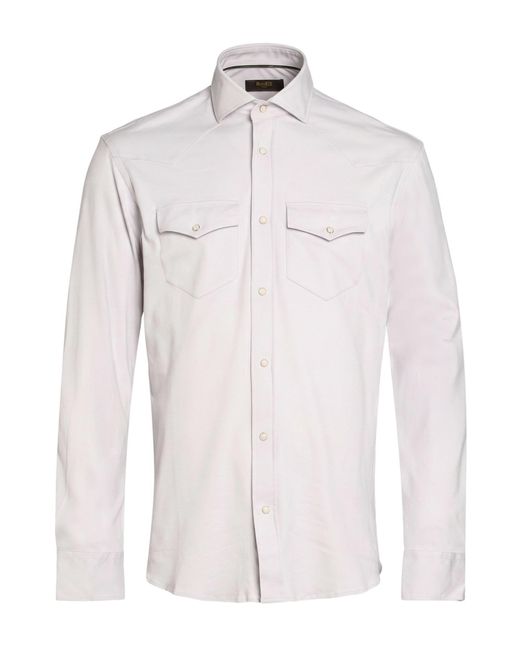Moorer White Light Shirt Cotton for men