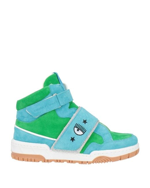 Chiara Ferragni Green Sneakers Leather