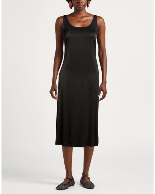 Manila Grace Black Midi Dress Viscose, Elastane