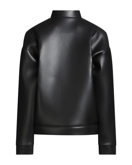 MSGM Black Jacket Polyester, Polyurethane, Cotton, Elastane