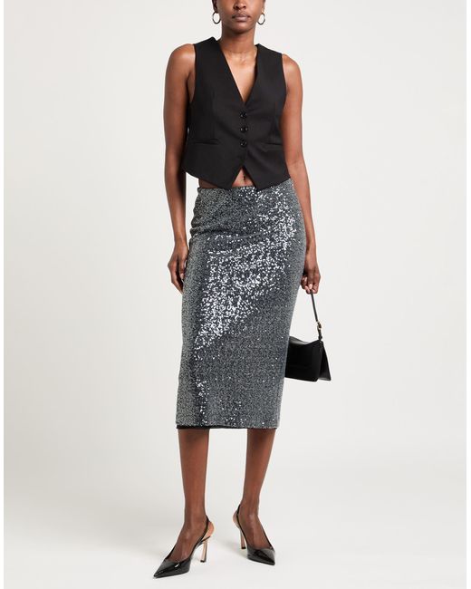 Ottod'Ame Gray Midi Skirt Polyester