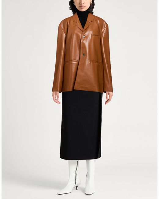 Nanushka Brown Tan Jacket Polyurethane