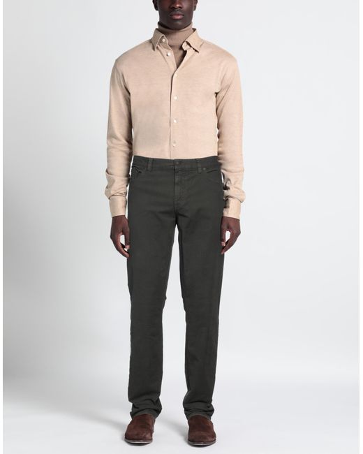 ALBERTO Gray Pants Cotton, Elastane for men