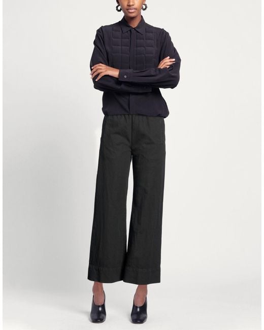 CIGALA'S Black Charcoal Pants Cotton, Linen, Tencel, Elastane