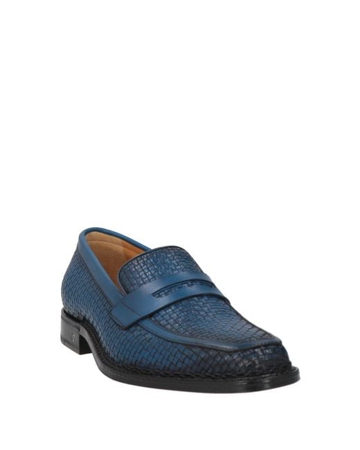 Testoni Blue Loafers Leather for men