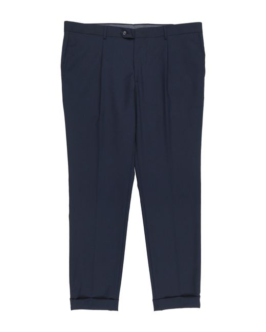 Barba Napoli Blue Pants Polyester, Wool, Elastane for men