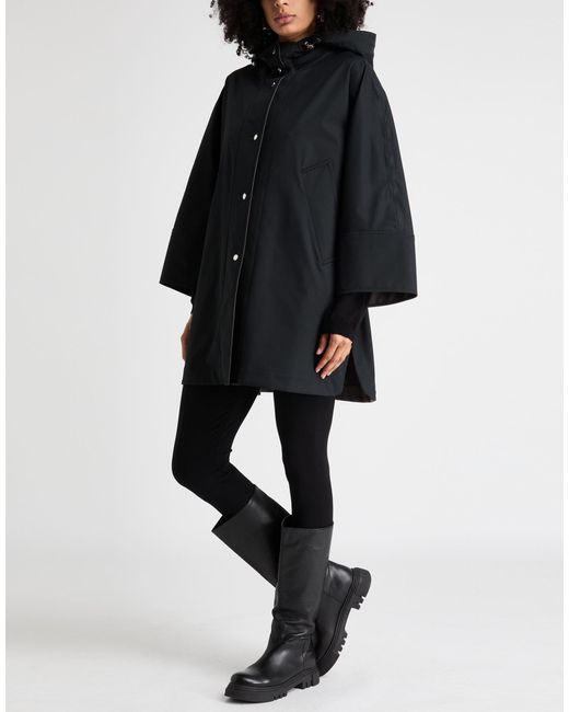 Moorer Black Overcoat & Trench Coat