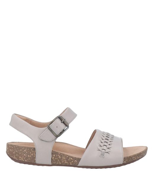 Clarks Leather Sandals in Gray - Lyst