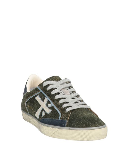 Premiata Green Military Sneakers Leather for men