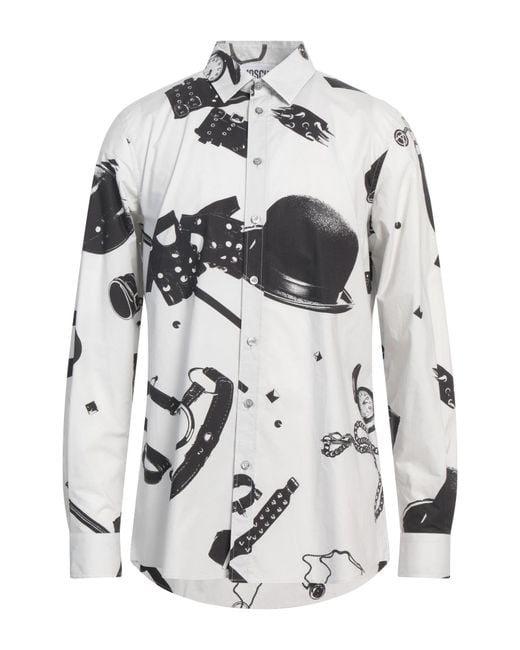 Moschino Gray Couture Light Shirt Cotton for men