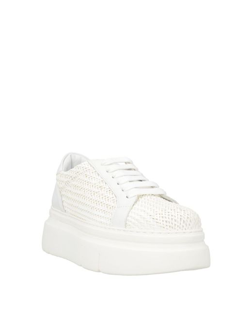 GIO+ White Sneakers Leather, Textile Fibers