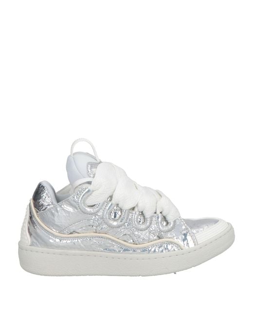 Lanvin White Sneakers Polyester, Calfskin, Stipa Tenacissima, Nylon, Polyurethane