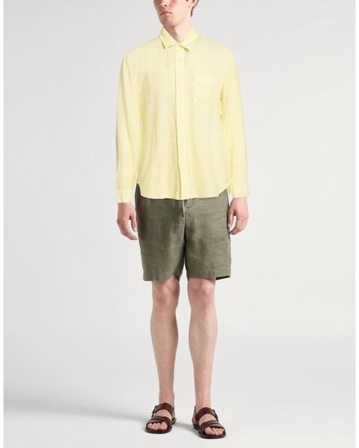 120% Lino Yellow Shirts for men