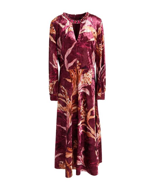 Clips Red Maxi Dress Polyester, Elastane