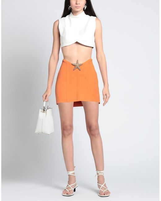 David Koma Orange Mini Skirt