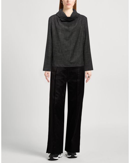 Liviana Conti Black Charcoal Top Viscose, Virgin Wool, Cotton, Polyamide, Elastane
