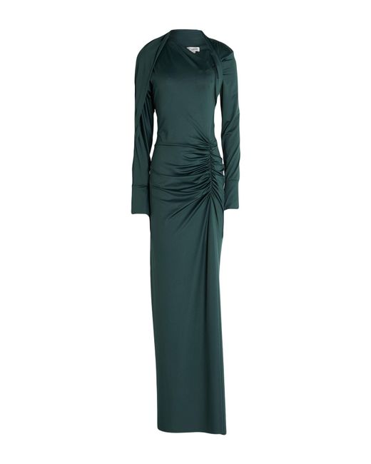 Victoria Beckham Green Maxi Dress Polyester, Elastane