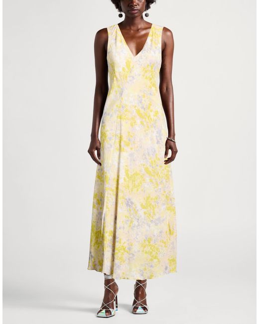calvin klein gold long dress Maxi Viscose in Metallic medium_site