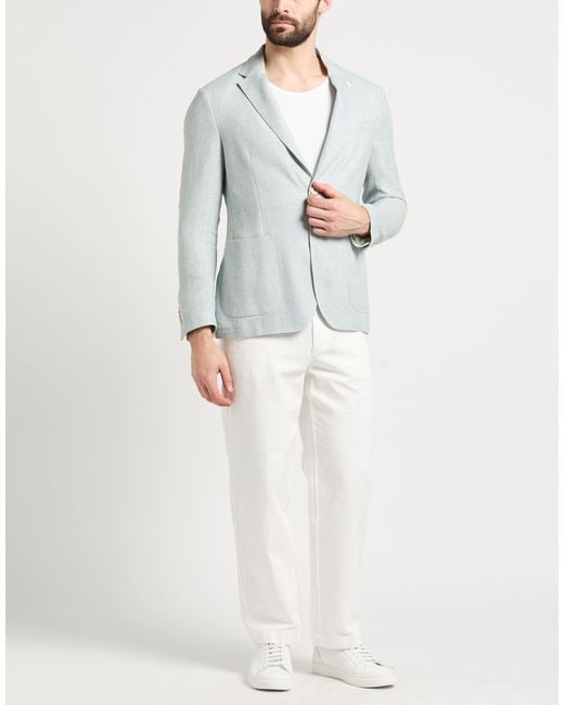 Lardini Gray Blazer Linen, Virgin Wool for men
