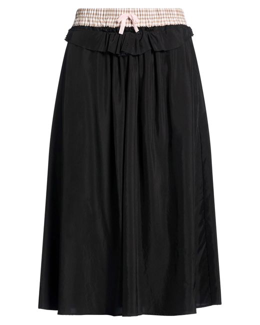 Maison Margiela Black Midi Skirt Viscose, Cotton