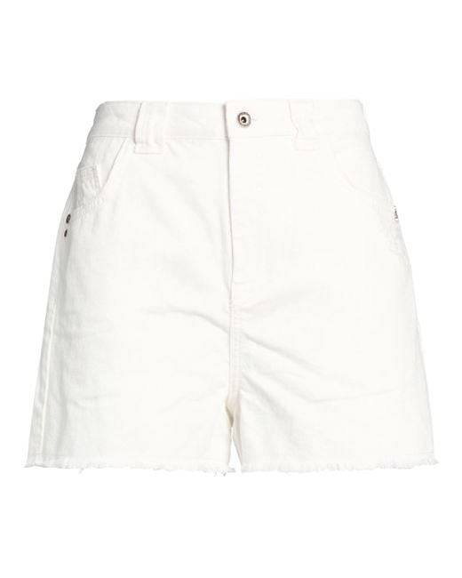 Patrizia Pepe White Shorts & Bermuda Shorts Cotton