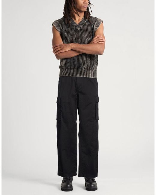 Calvin Klein Black Pants Cotton, Elastane for men