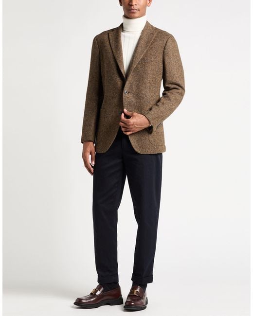 Boglioli Brown Blazer Wool for men