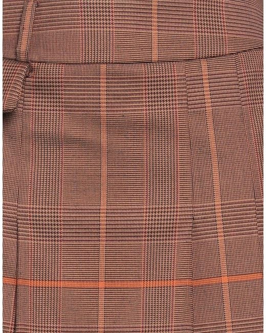 Dondup Brown Plaid A-Line Mini Skirt